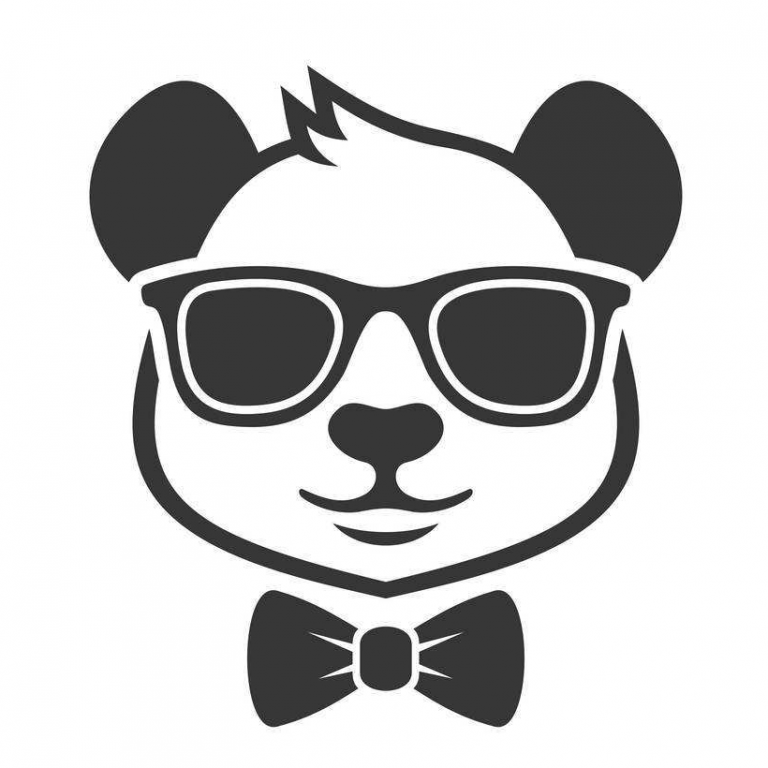 Крутая Панда в очках. Дканда в осках. Силуэт панды в очках.